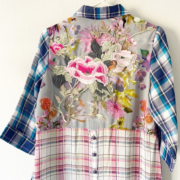 Soft Surroundings Mixed Media Embroidered Blouse - Picture 3 of 10